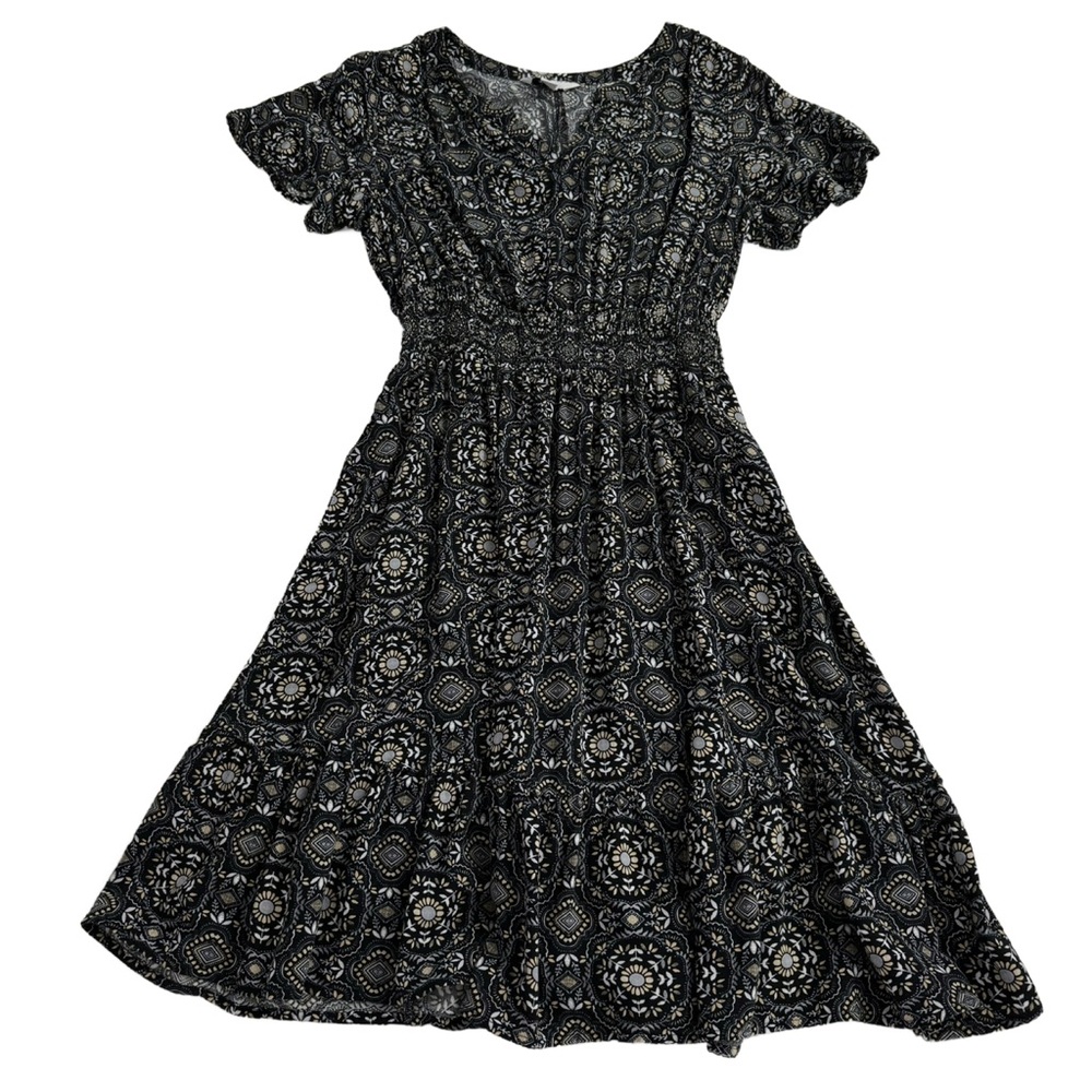 Croft and Barrow Western Ruffle Hem Midi Dress